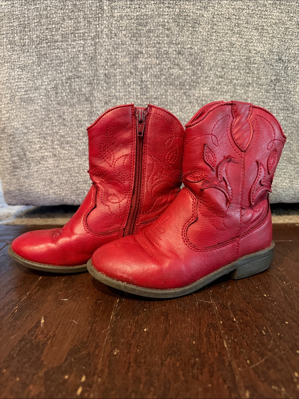 Kids Red Ankle Boots